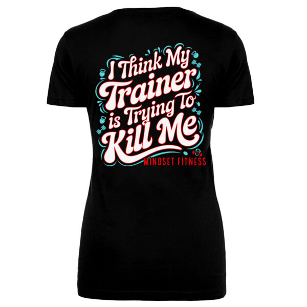 MINDSET FITNESS - KILLER TRAINER - WOMEN'S FITTED T-SHIRT - P63HQB Thumbnail
